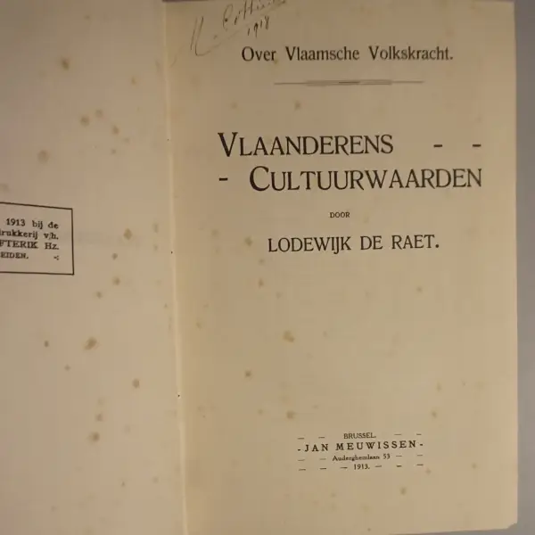 Vlaanderens cultuurwaarden. Over Vlaamsche volkskracht