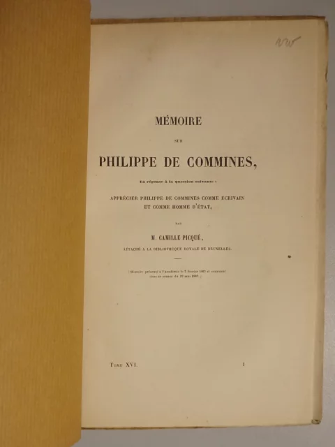 Mémoire sur Philippe de Commines