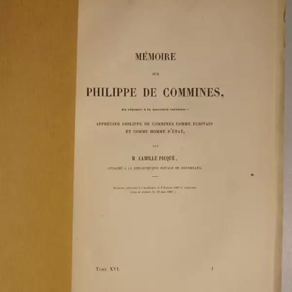 Mémoire sur Philippe de Commines