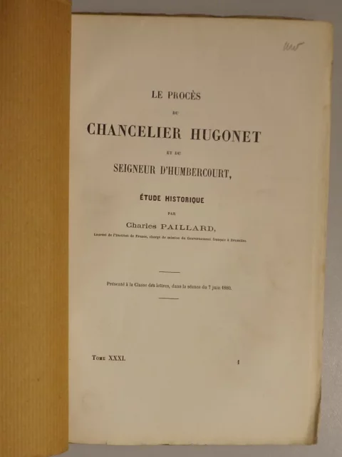 Le procès du chancelier Hugonet et du seigneur d'Humbercourt