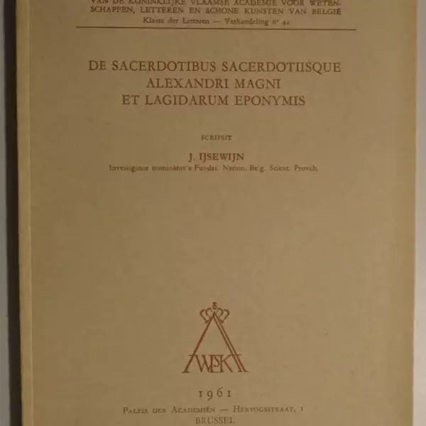 De sacerdotibus sacerdotiisque Alexandri Magni et Lagidarum eponymis