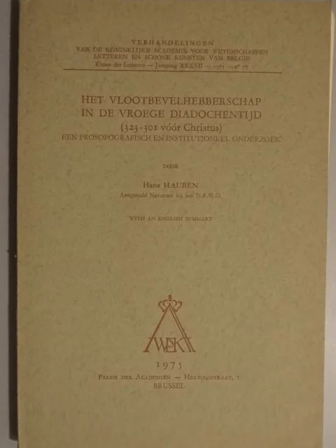 Het vlootbevelhebberschap in de vroege diadochentijd (323-301 vóór Christus)