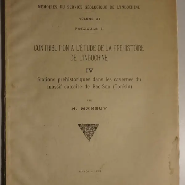 Contribution à l'étude de la préhistoire de l'Indochine IV.