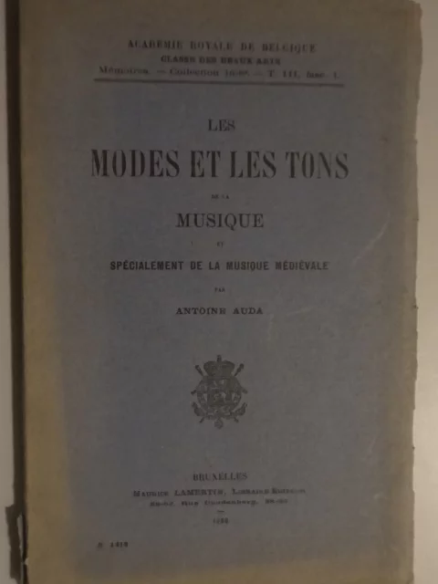 Les modes et les tons de la musique et spécialement de la musique médiévale