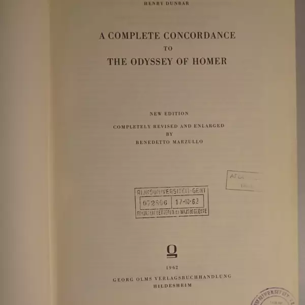 A complete concordance to the Odyssey of Homer