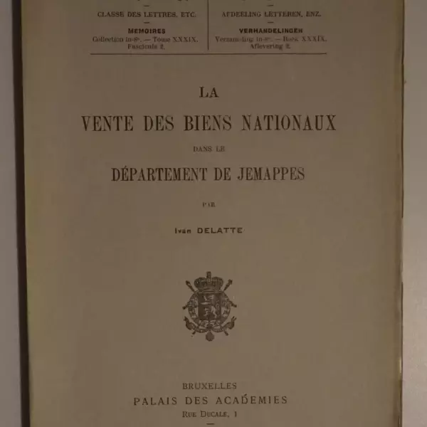 La vente des biens nationaux dans le département de Jemappes