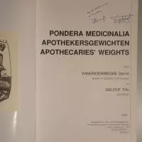 Pondera Medicinalia. Apothekersgewichten. Apothecaries' weights